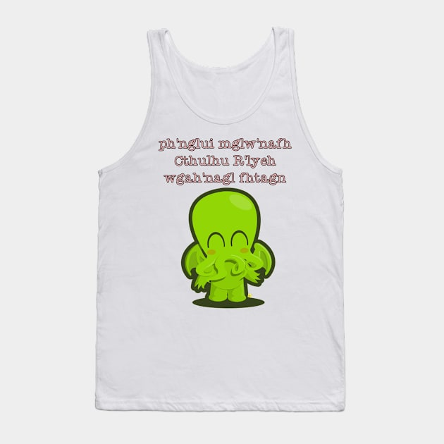 Postal from R'lyeh - cute Cthulhu Tank Top by vhzc